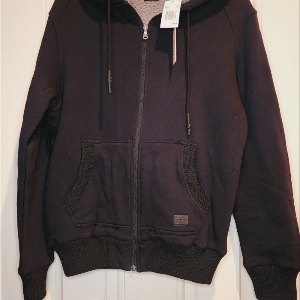 Buffalo David Bitton Black Sherpa-Lined Hoodie
